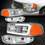 [Led Drl]00-07 Sierra Yukon Denali Headlight Bumper Signal Lamp Chrome/Amber Speed Daddy