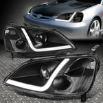 [Led Drl]01-03 Honda Civic Coupe/Sedan Black Clear Projector Headlight Lamps Speed Daddy