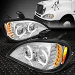 [Led Drl]04-17 Freightliner Columbia Dual Projector Headlight Lamps Chrome Speed Daddy