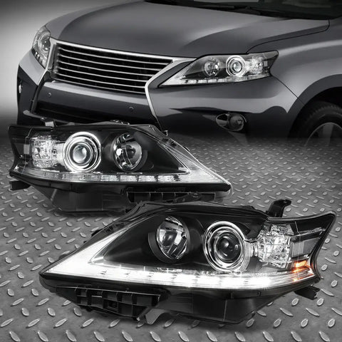 [Led Drl]13-15 Lexus Rx350 Rx450H Projector Headlight Lamps Set Chrome/Clear Speed Daddy