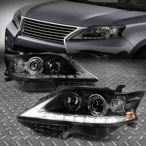 [Led Drl]13-15 Lexus Rx350 Rx450H Projector Headlight Lamps Set Smoked/Clear Speed Daddy