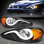 [Led Drl]1999-2005 Pontiac Grand Am Black Housing Amber Side Headlight/Lamp Speed Daddy