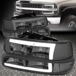 [Led Drl]99-06 Silverado Suburban Headlight Bumper Signal Lamps Smoked/Clear Speed Daddy