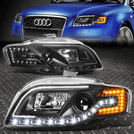 [Led Drl+Amber Signal]06-08 Audi A4/S4 B7 Black Housing Projector Headlight Speed Daddy