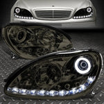 [Led Drl+Halo]00-06 Mercedes W220 S-Class Projector Headlight Lamps Smoked Speed Daddy