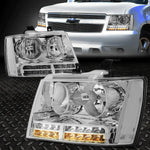 [Led Drl+Turn Signal]07-14 Tahoe Suburban Pair Headlight Lamps Chrome/Clear Speed Daddy