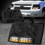 [Led Drl+Turn Signal]07-14 Tahoe Suburban Pair Headlight Lamps Smoked/Clear Speed Daddy