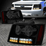 [Led Drl+Turn Signal]07-14 Tahoe Suburban Pair Headlight Lamps Tinted/Amber Speed Daddy