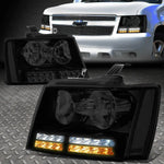 [Led Drl+Turn Signal]07-14 Tahoe Suburban Pair Headlight Lamps Tinted/Clear Speed Daddy