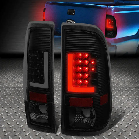 [Led L-Tube Bar]90-97 F150 F250 F350 Super Duty Tail Light Brake Lamp Tinted Speed Daddy