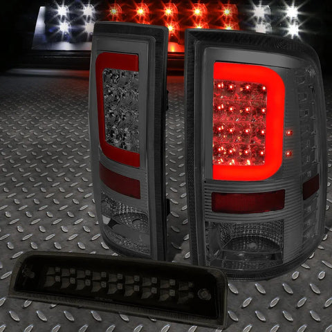 [Led Red C-Bar] 2009-2017 Dodge Ram Smoked Tail Light+Third 3Rd Brake Lamp Speed Daddy