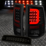 [Led Red C-Bar] 2009-2017 Ram Black Smoked Tail Light+Third 3Rd Brake Lamp Speed Daddy