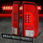 [Led Red C-Bar]1997-2004 Ford F-150/F-250 Red Tail Light+Third Brake Lamp Speed Daddy