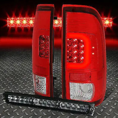 [Led Red C-Bar]1997-2004 Ford F-150/F-250 Red Tail Light+Third Brake Lamp Speed Daddy