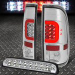 [Led Red C-Bar]2008-2016 Ford Super Duty Chrome Tail Light+Third Brake Lamp Speed Daddy