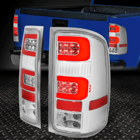 [Led Red C-Shape]07-14 Sierra 1500 2500Hd 3500Hd Tail Light Rear Brake Lamp Speed Daddy