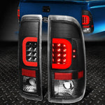 [Led Red C-Shape]90-97 Ford F150 / Super Duty Tail Light Brake Lamp Black Speed Daddy