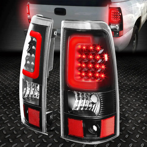 [Led Red C-Tube Bar]03-07 Silverado Sierra Tail Light Rear Brake Lemp Black Speed Daddy