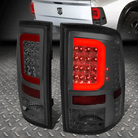 [Led Red C-Tube Bar]09-17 Ram 1500 2500 3500 Tail Light Brake Lamps Smoked Speed Daddy