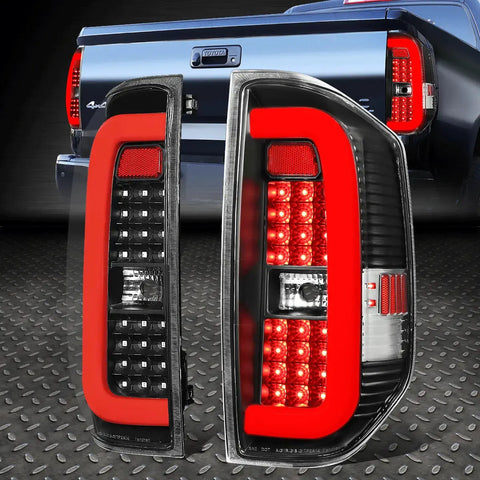 [Led Red C-Tube Bar]14-18 Toyota Tundra Black Housing Tail Light Brake Lamp Speed Daddy