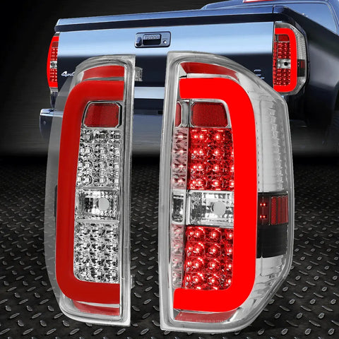 [Led Red C-Tube Bar]14-18 Toyota Tundra Chrome Housing Tail Light Brake Lamp Speed Daddy