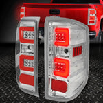 [Led Red C-Tube Bar]14-19 Silverado Sierra Tail Light Rear Brake Lamp Chrome Speed Daddy