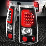 [Led Red C-Tube Bar]99-03 Silverado Sierra Tail Light Rear Brake Lamp Black Speed Daddy