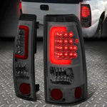 [Led Red C-Tube Bar]99-03 Silverado Sierra Tail Light Rear Brake Lamp Smoked Speed Daddy