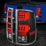 [Led Red C-Tube]07-14 Sierra 1500 2500Hd 3500Hd Tail Light Brake Lamp Black Speed Daddy