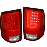 [Led Red L-Streak] 2010-2017 Dodge Ram Chrome Red Tail Light Brake Lamp DNA MOTORING