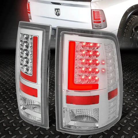 [Led Red L-Tube Bar]09-17 Ram 1500 2500 3500 Tail Light Brake Lamps Chrome Speed Daddy