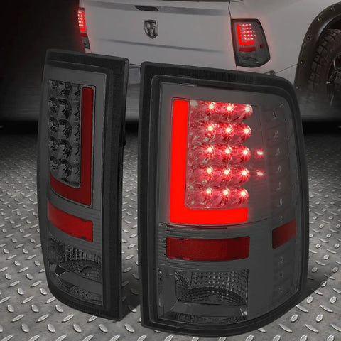 [Led Red L-Tube Bar]09-17 Ram 1500 2500 3500 Tail Light Brake Lamps Smoked Speed Daddy