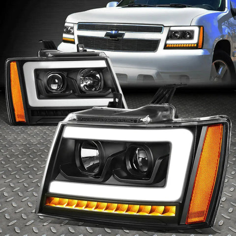 [Led Sequential Signal]07-14 Tahoe Suburban 3D Drl Projector Headlight Lamps Speed Daddy