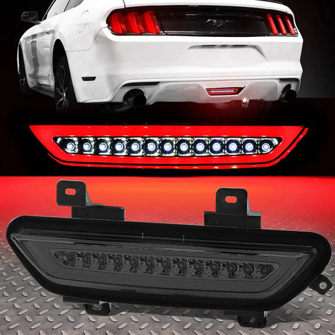 [Led Tube]15-18 Ford Mustang Third 3Rd Tail Brake Light Reverse Lamp Smoked Speed Daddy