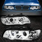 [Led U-Halo]2000-2003 Bmw X5 E53 Chrome Housing Projector Headlight/Lamp Set Speed Daddy