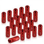 M12 X 1.5mm Long Closed End Ribbed JDM Aftermarket Wheels Rims Lug Nuts Set Red AJP DIST