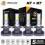 Mini H7 + H7 Combo Led Headlight Kit Bulb High Low Beam 160W 26000Lm 6000K White EB-DRP