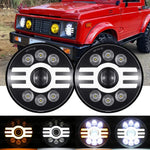 New 7Inch Led Headlights High Low Beam With Drl For 1986-1995 Suzuki Samurai EB-DRP