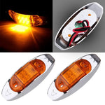 Pair 12V Led Clearance Side Marker Truck Trailer Light 6Diode Amber Lens Boat ECCPP