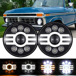 Pair 7Inch Led Headlight Hi/Lo Beam Drl For Ford F-100 F-250 F-350 Pikcup Truck EB-DRP