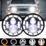 Pair 7Inch Round Led Headlights Combo Halo Angel Eyes For Fj Cruiser 2007-2014 EB-DRP