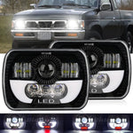 Pair 7X6" 5X7" Led Headlight Drl Hi/Lo Beam For Nissan Pickup Hardbody 240Sx D21 EB-DRP