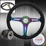 Quick Release For 90-96 300Zx + Black Wood Deep Dish Steering Wheel + Extender AJP DIST