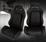 Reclinable Bucket Seats Chairs Drift Track Dtm + Bottom Rail Black AJP DIST