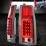 [Red 3D Led C-Bar]88-00 Chevy Gmc C/K Pickup Tail Light Rear Brake Lamp Red Speed Daddy