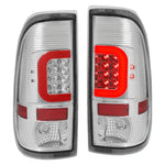 [Red C-Streak 3D Led]2009-2016 Ford F350/F450 Chrome Housing Rear Tail Light DNA MOTORING