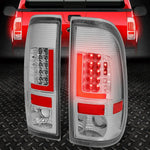 [Red L-Tube 3D Led] 08-16 Ford F250-F550 Tail Light Rear Brake Lamps Chrome Speed Daddy