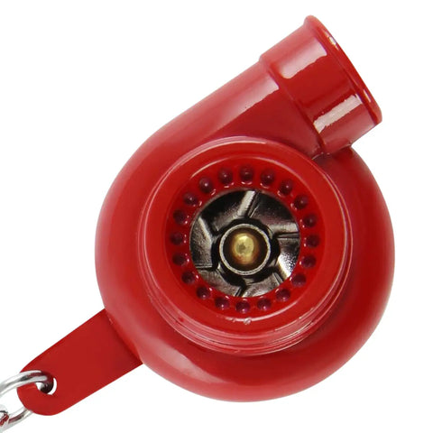 Red Spinning Turbine Mini Turbo Charger Turbocharger Metal Keychain Key Ring DNA MOTORING