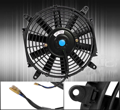 Replacement 14" Black Radiator Cooling Thin Slim Electric Power Fan Mounting Kit AJP DIST