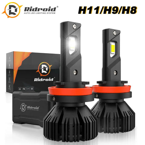 Ridroid H11 Csp Led Headlight Kit Low Beam Bulbs Bright White 6500K Canbus H9 H8 EB-DRP